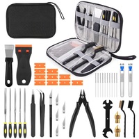 Kit 34 instrumente imprimanta 3D FDM/SLA: scule curatare duza, raclete, pile, perii, taietor sarma, cutit