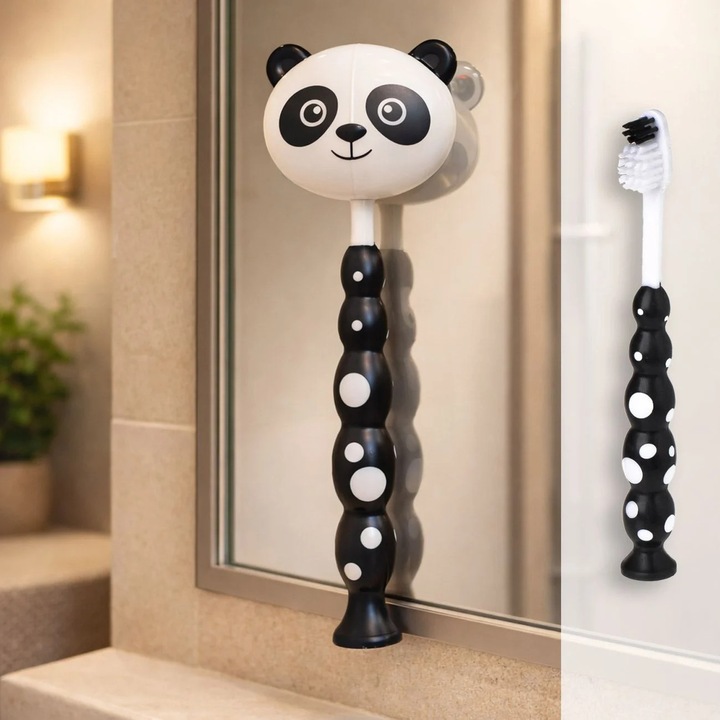 Gyermek fogkefe szett, nagyon puha, panda tok