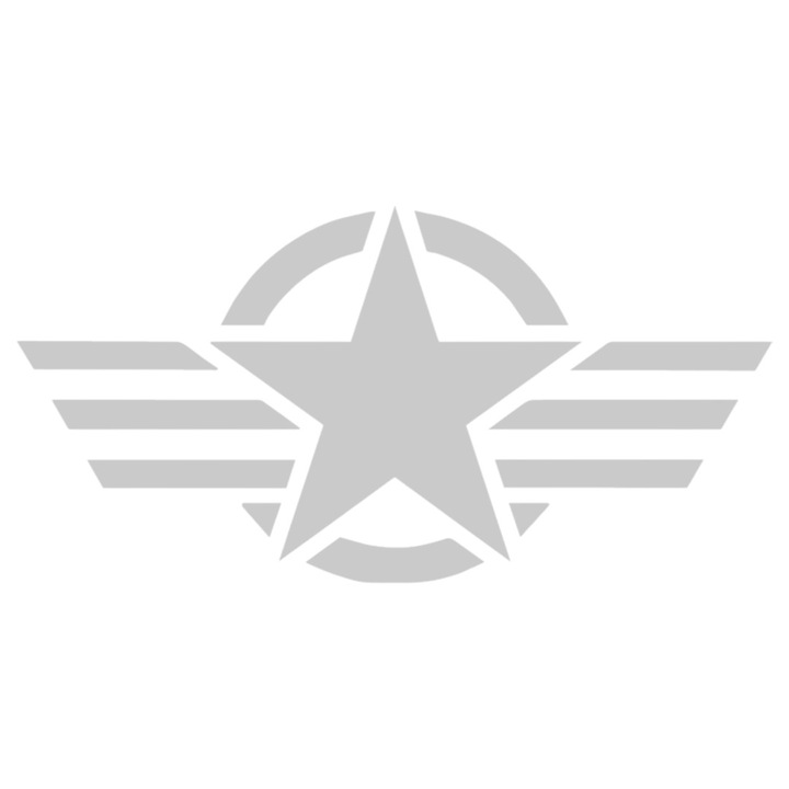 Sticker decorativ auto Stea US Army, 20cm, alb