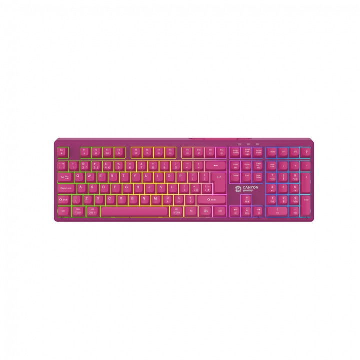 Tastatura wireless Fortnax GKW-2, RGB, 3 moduri de conectare, rezistenta la stropi, neagra