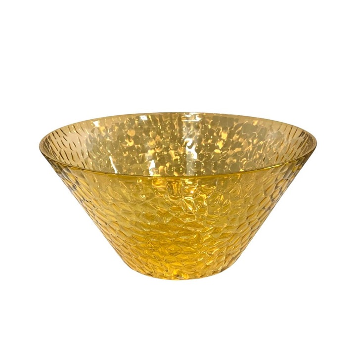 Bol de salată plastic, auriu, 23x23x11, 5 cm