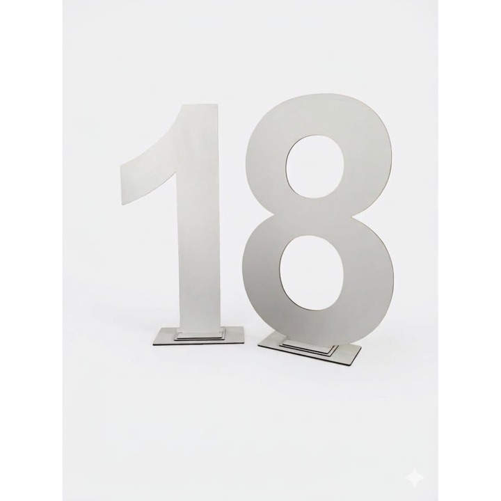 Set numarul 18 de 90 cm inaltime alb