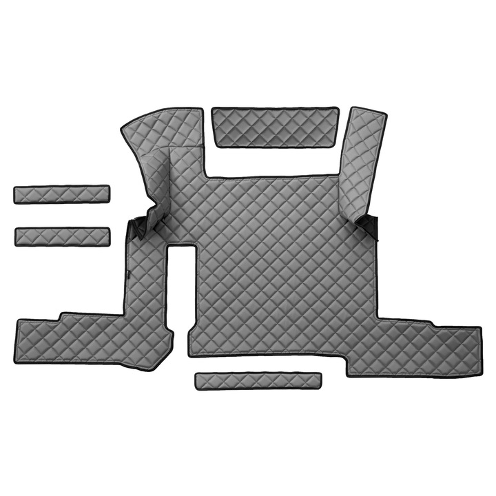 Covoraș central pentru tunel, F-CORE, ECO-PIELE Q, 2 sertare, gri, pentru MAN TGX 01.18-03.20