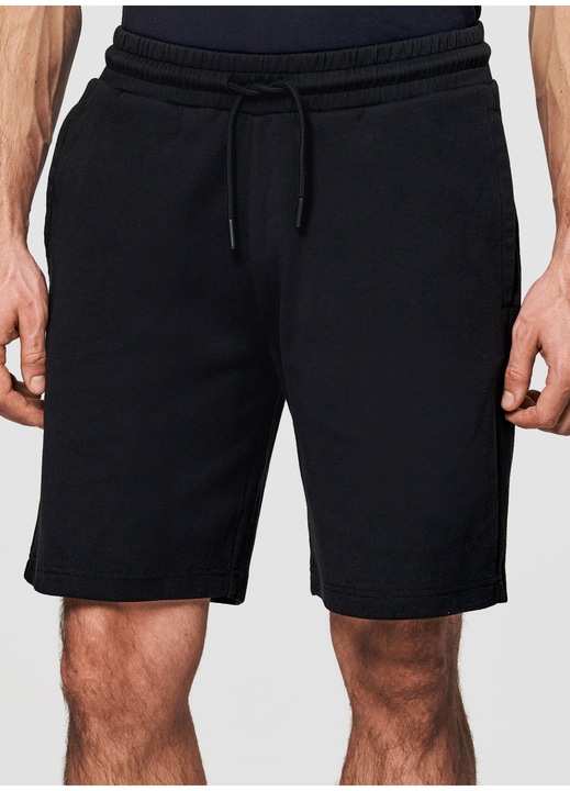 Pantaloni scurti de trening barbati Pako Lorente Bumbac Reglarea taliei cu snur Model neted Croiala dreapta Negru, Negru