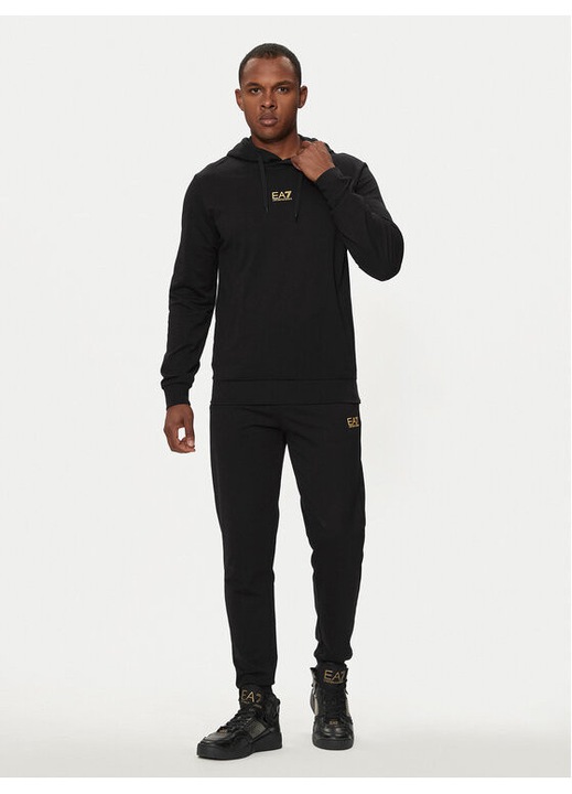 Trening bărbătesc EA7 Emporio Armani, negru, Regular Fit, bumbac, XL INTL