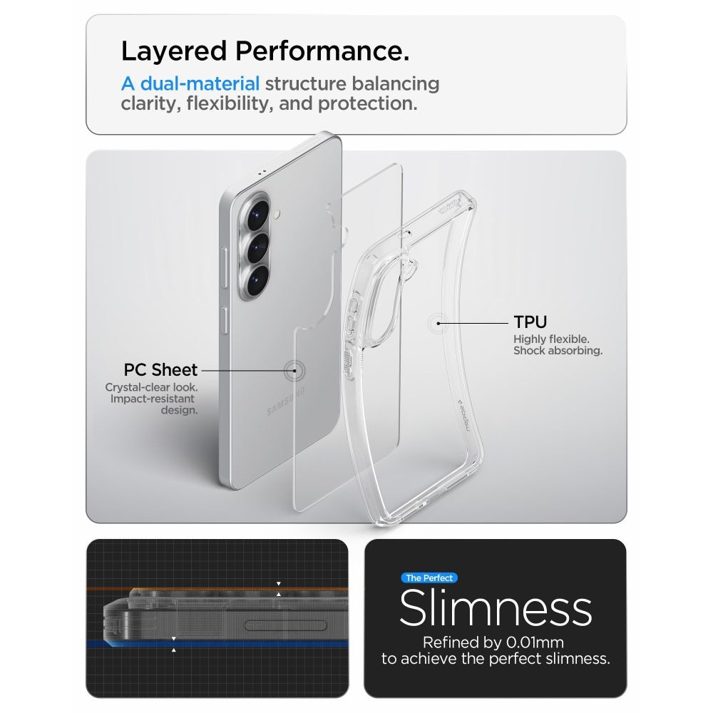 Husa pentru Samsung Galaxy S26 Plus, Spigen Ultra Hybrid, Calitate Premium, Transparent
