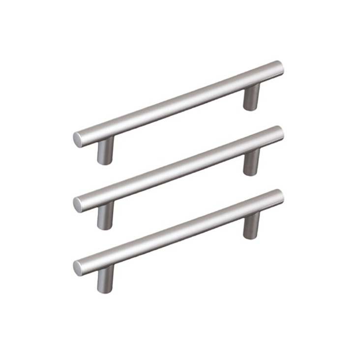 Set 3 Manere din plastic, 2166, lungime 144 mm, distanta gauri 96 mm, crom mat