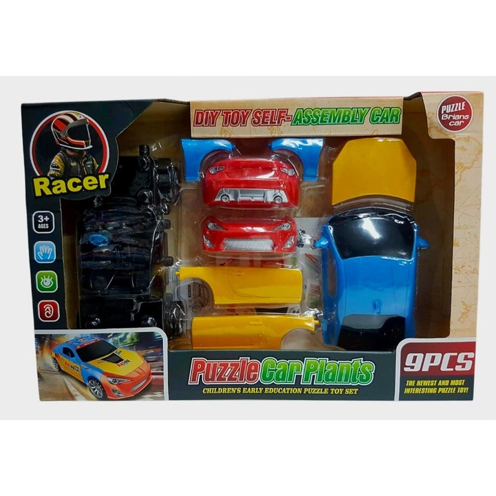 Mașină de curse, Piccolino, set asamblare, manual, plastic, pentru 4 ani