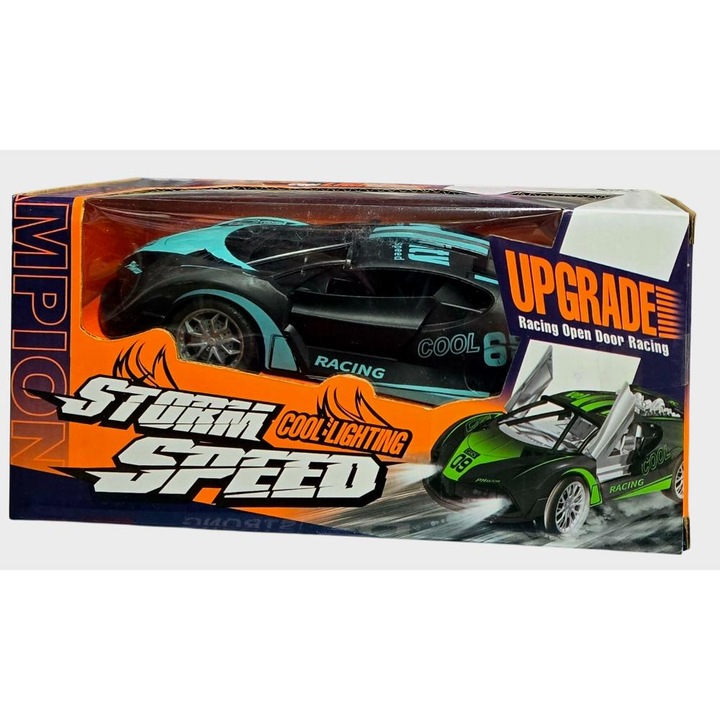 Masinuta cu radiocomanda Piccolino Storm Speed, 4 functii, lumini, usi actionabile, plastic, pentru 3 ani