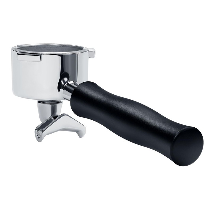 Portafiltru Normcore cu dubla gura de scurgere, 51 mm, 3 urechi, potrivit pentru espressoarele Delonghi Dedica EC680 si EC685 si SMEG & EUPA, cos filtru de 18 g