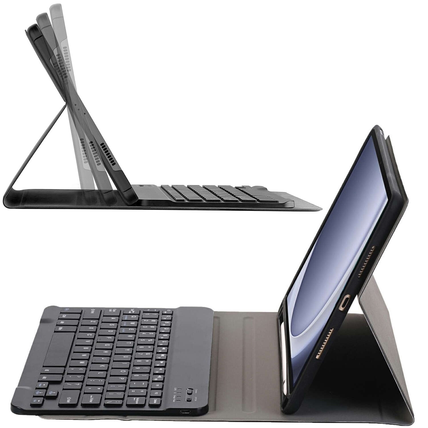 Husa tableta cu tastatura Bluetooth Alogy, compatibila Samsung Galaxy Tab A9+ 2023 11", eco-piele, functie Sleep/Wake Up, negru