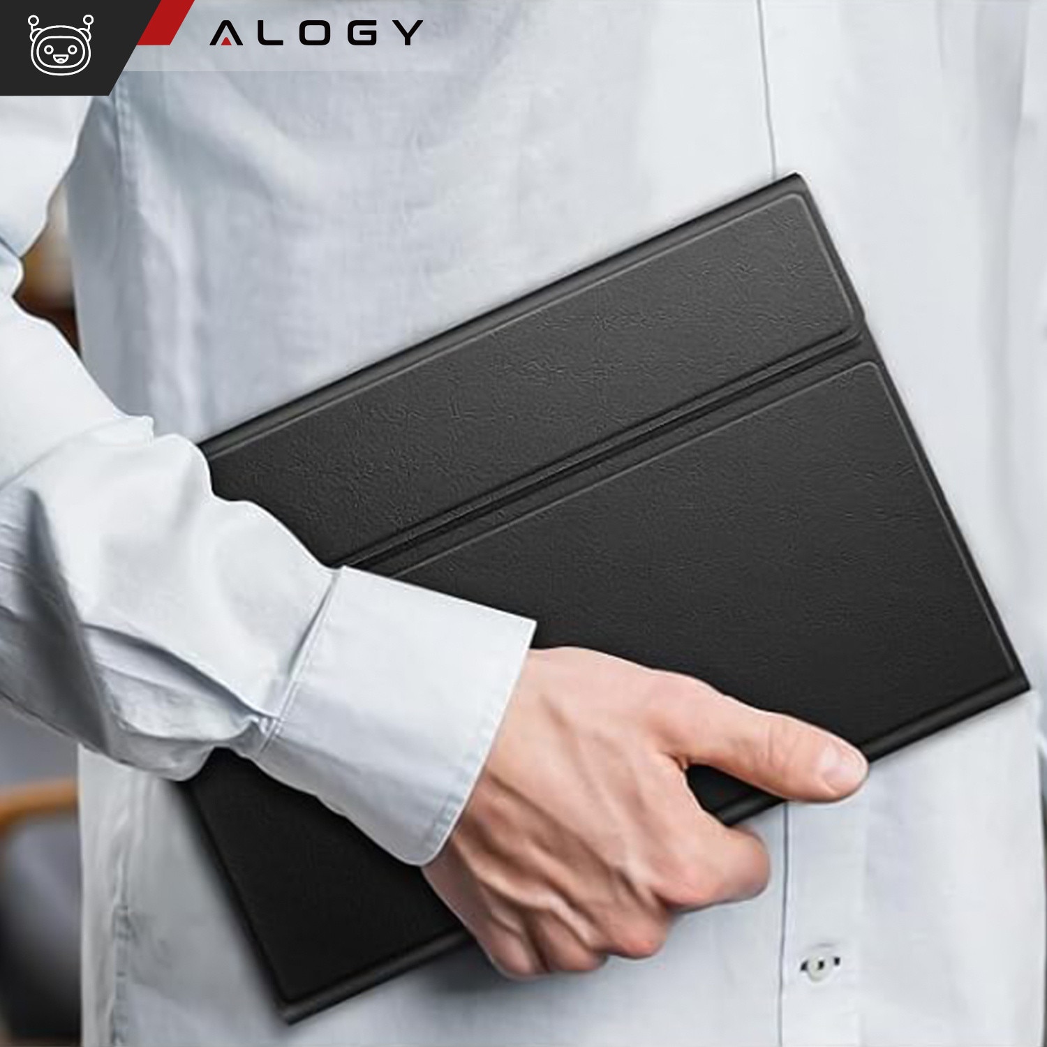 Husa tableta cu tastatura Bluetooth Alogy, compatibila Samsung Galaxy Tab A9+ 2023 11", eco-piele, functie Sleep/Wake Up, negru