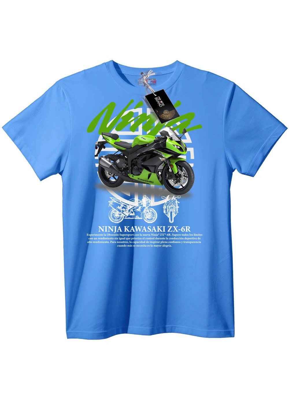 Tricou Kawasaki Ninja ZX-6R, Albastru deschis, XXS - eMAG.ro