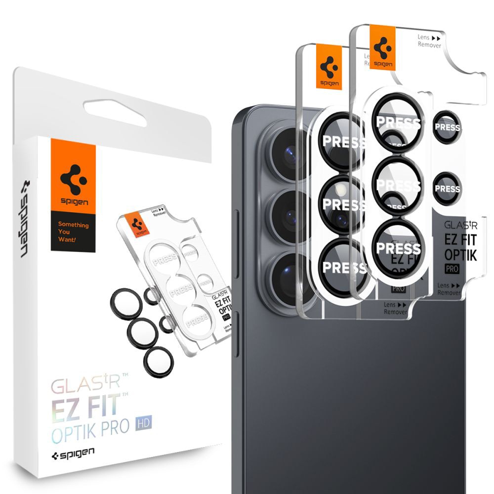 Folie Camera pentru Samsung Galaxy S26 Ultra (set 2) - Spigen Glas.tR Optik EZ Fit Pro HD - Black