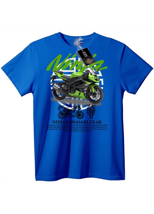 Tricou Ninja Kawasaki ZX-6R, Albastru