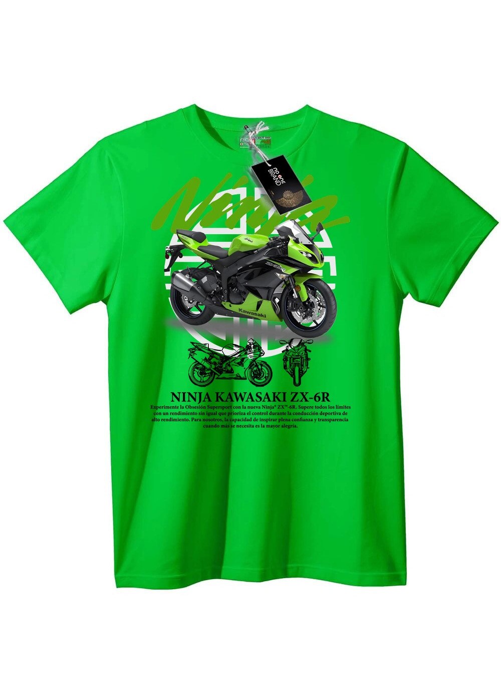 Tricou Ninja Kawasaki ZX-6R, Verde deschis, 6XL - eMAG.ro