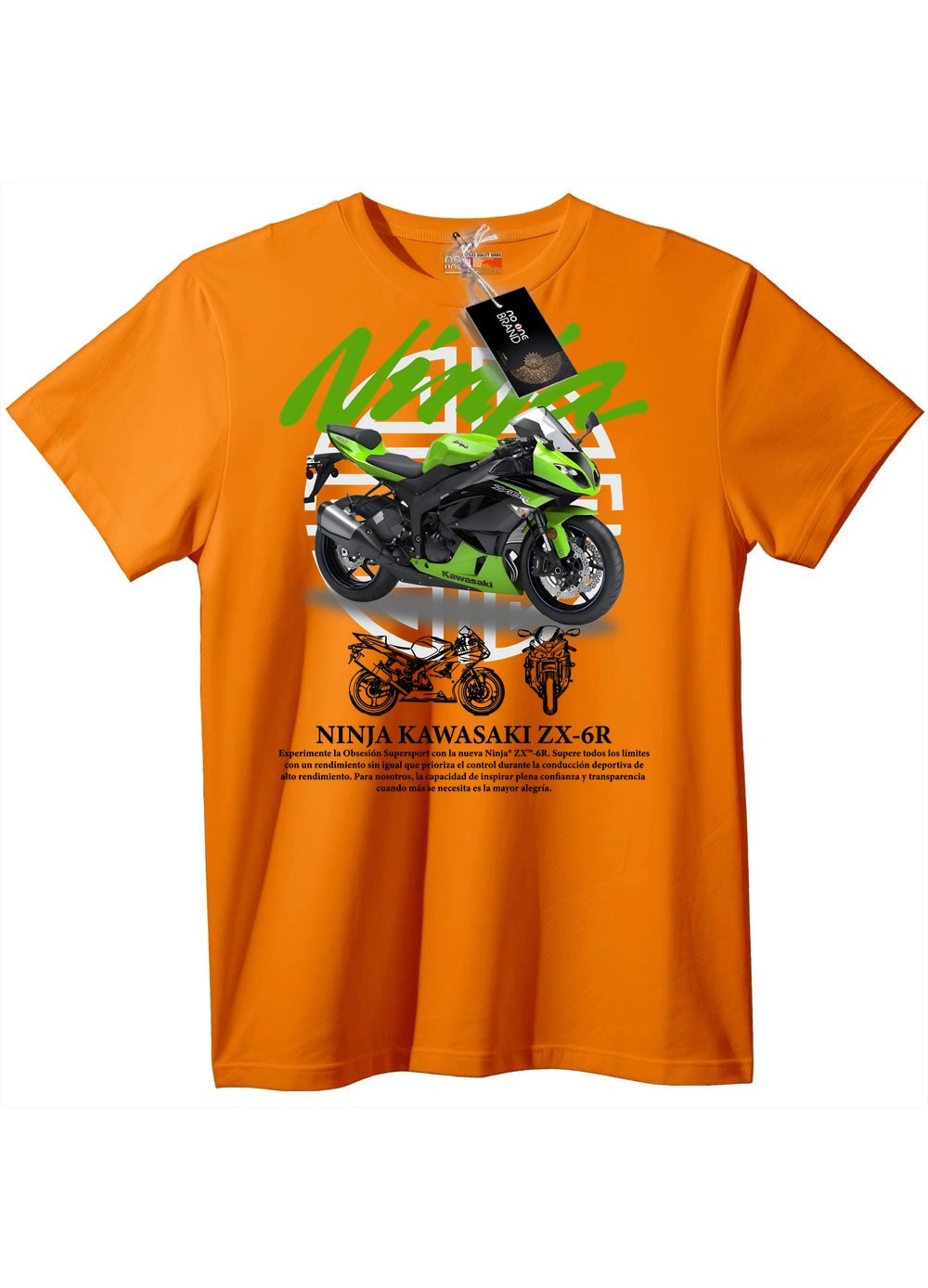 Tricou Ninja Kawasaki ZX-6R, Portocaliu, S - eMAG.ro