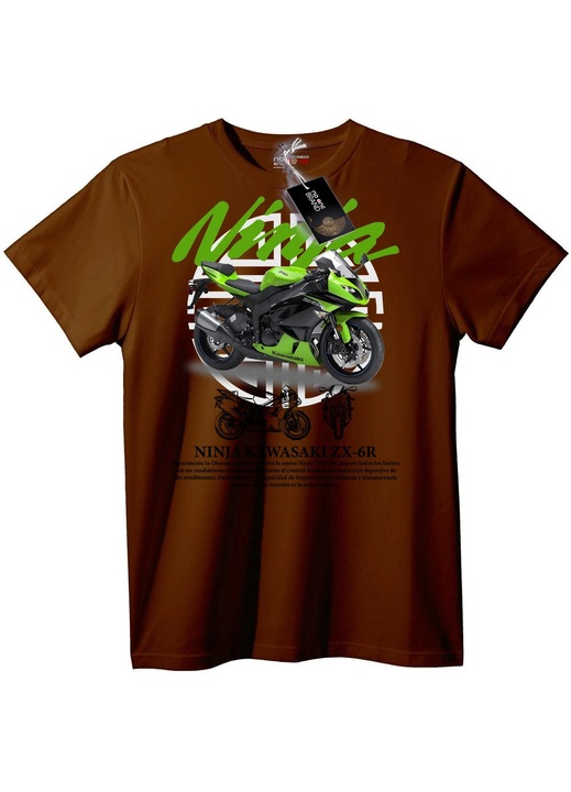 Tricou Ninja Kawasaki ZX-6R, Maro