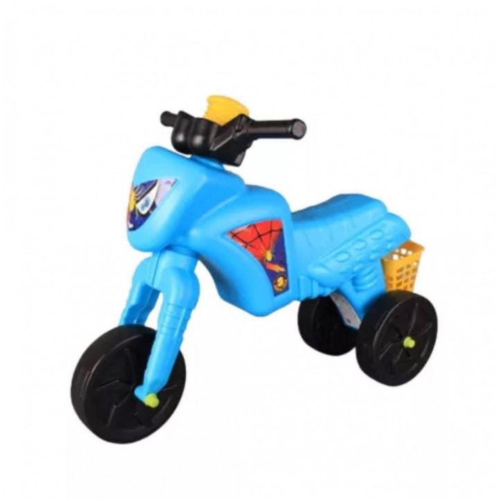 Tricicleta copii fara pedale Spider Light Blue, actionata cu picioarele de la 2 ani pana la 20 kg, inaltime pana la sezut 30 cm