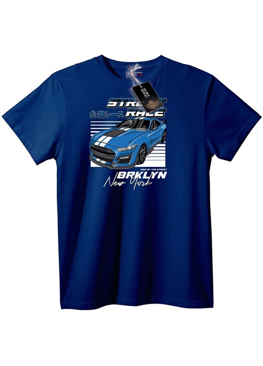 Tricou cu Street Race din Brooklyn, Bleumarin