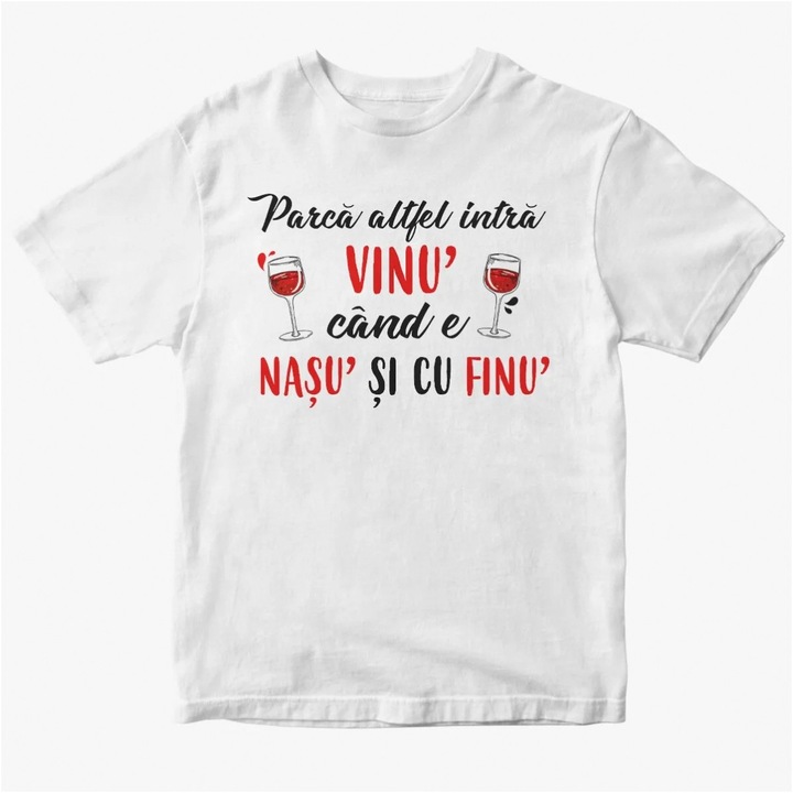 Tricou din bumbac - Nasu' si cu finu' Alb, XL