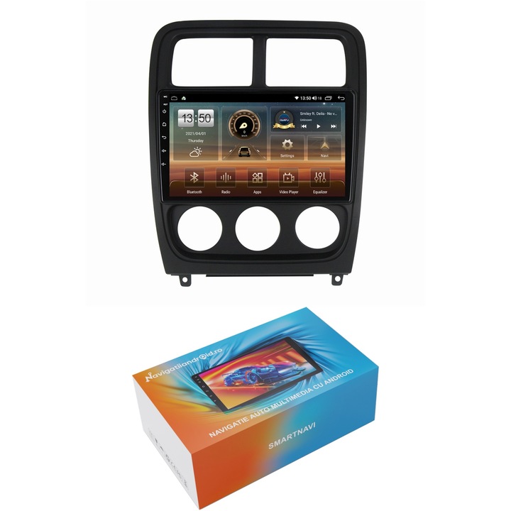 Navigatie SmartNavi cu Android Dodge Caliber 2010 - 2012, 4GB RAM, Radio GPS Dual Zone, Display HD QLED 9", Carplay si Android Auto, Wi-Fi si slot SIM 4G, Bluetooth, MirrorLink, USB