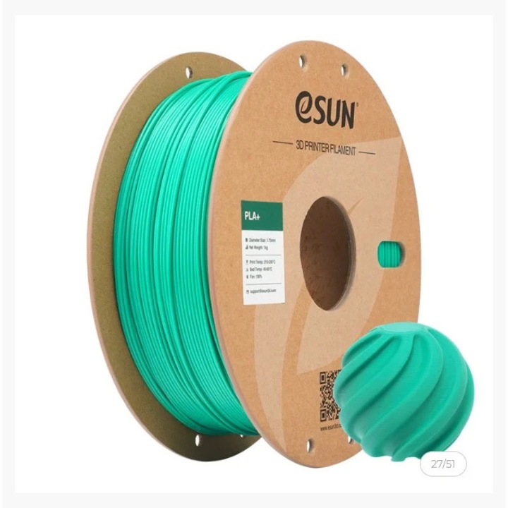 Filament eSUN PLA+ Jade Green 1, 75 mm 1 KG