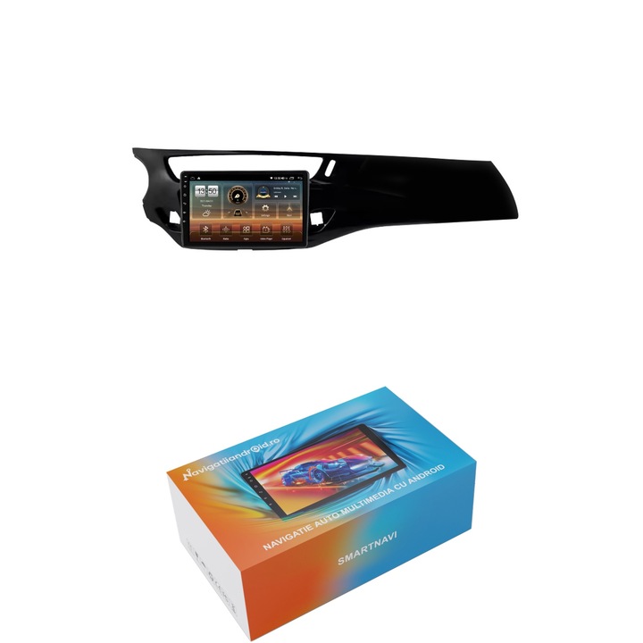 Navigatie SmartNavi cu Android Citroen C3 2009 - 2016, negru, 4GB RAM, Radio GPS Dual Zone, Display HD QLED 9", Carplay si Android Auto, Wi-Fi si slot SIM 4G, Bluetooth, MirrorLink, USB