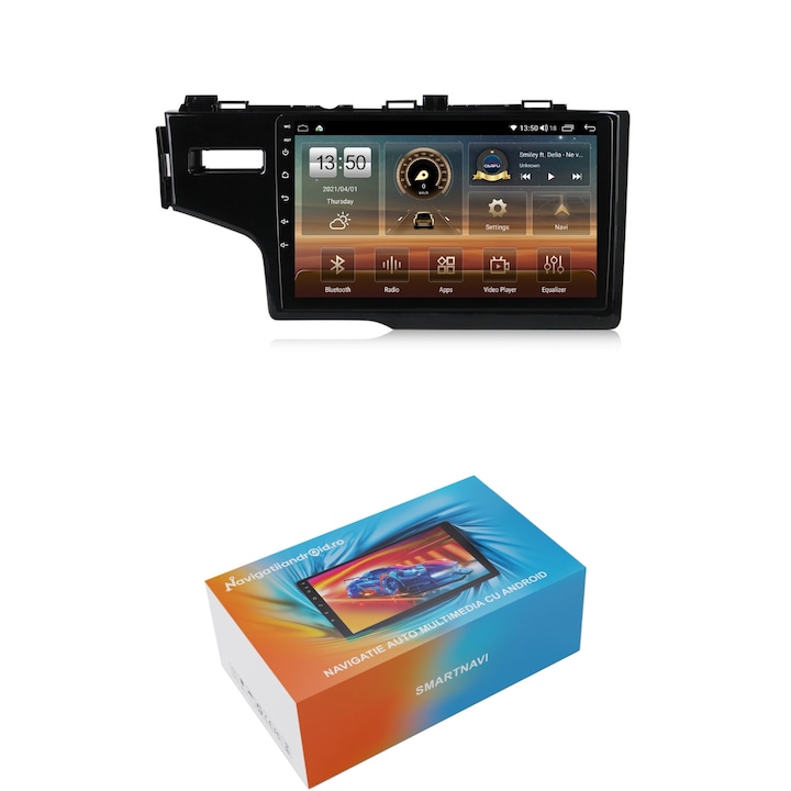 Navigatie SmartNavi cu Android Honda Jazz IV 2013 - 2020, 4GB RAM, Radio GPS Dual Zone, Display HD QLED 10", Carplay si Android Auto, Wi-Fi si slot SIM 4G, Bluetooth, MirrorLink, USB