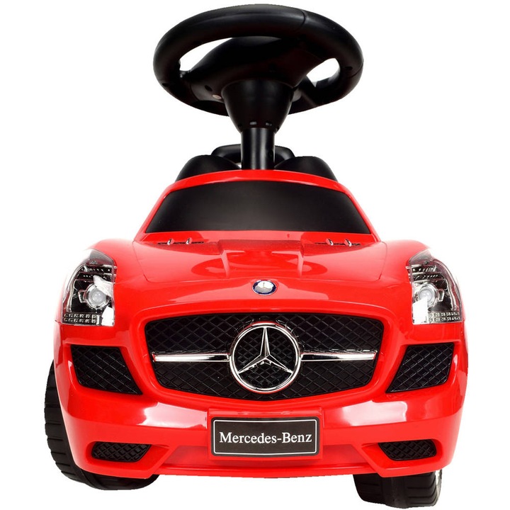 Количка 3в1 KinderSafe, Mercedes SLS AMG, червена, с музика и клаксон, 13,5x6см