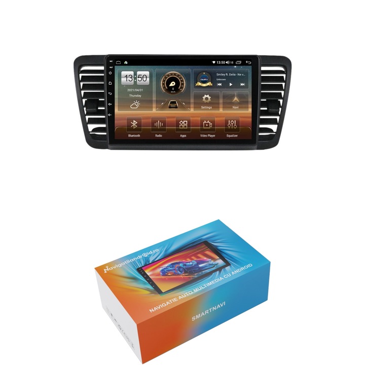 Navigatie SmartNavi cu Android Subaru Outback / Legacy 2003 - 2009, 4GB RAM, Radio GPS Dual Zone, Display HD QLED 9", Carplay si Android Auto, Wi-Fi si slot SIM 4G, Bluetooth, MirrorLink, USB