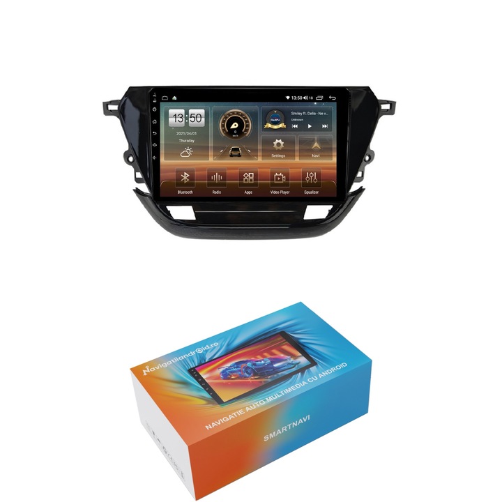 Navigatie SmartNavi cu Android Opel Corsa F dupa 2019, 4GB RAM, Radio GPS Dual Zone, Display HD QLED 9", Carplay si Android Auto, Wi-Fi si slot SIM 4G, Bluetooth, MirrorLink, USB