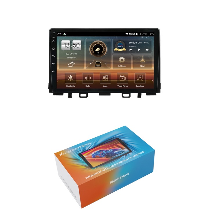 Navigatie SmartNavi cu Android Kia Rio IV 2017 - 2024, 4GB RAM, Radio GPS Dual Zone, Display HD QLED 9", Carplay si Android Auto, Wi-Fi si slot SIM 4G, Bluetooth, MirrorLink, USB