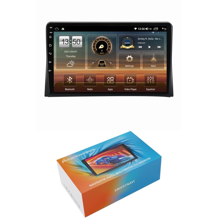 Navigatie SmartNavi cu Android VW Multivan V (2003-2015), 4GB RAM, Radio GPS Dual Zone, Display HD QLED 9", Carplay si Android Auto, Wi-Fi si slot SIM 4G, Bluetooth, MirrorLink, USB