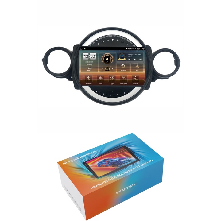 Navigatie SmartNavi cu Android Mini Cooper / One (R56, R57, R58, R59) 2006 - 2015, 4GB RAM, Radio GPS Dual Zone, Display HD QLED 9", Carplay si Android Auto, Wi-Fi si slot SIM 4G, Bluetooth, MirrorLink, USB