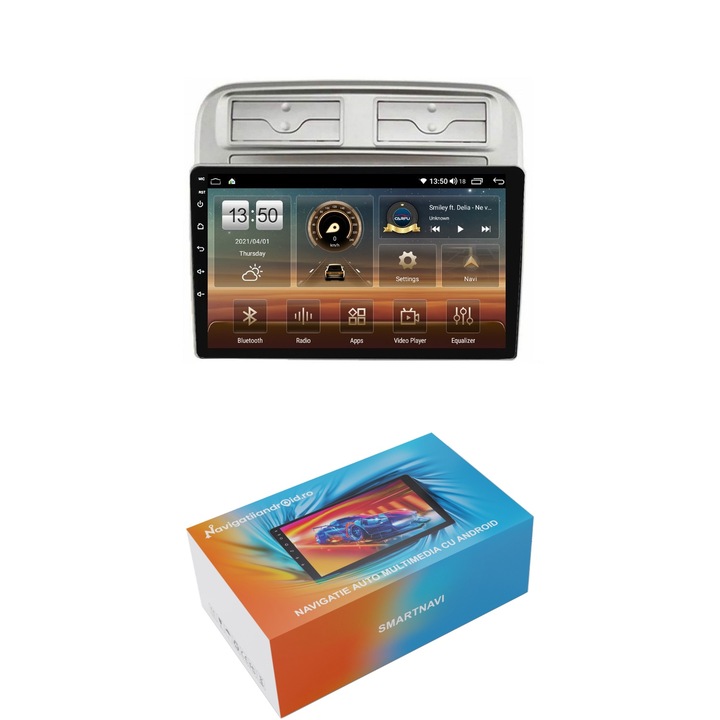 Navigatie SmartNavi cu Android Fiat Punto 199 / Grande Punto 2005 - 2010, 4GB RAM, Radio GPS Dual Zone, Display HD QLED 9", Carplay si Android Auto, Wi-Fi si slot SIM 4G, Bluetooth, MirrorLink, USB