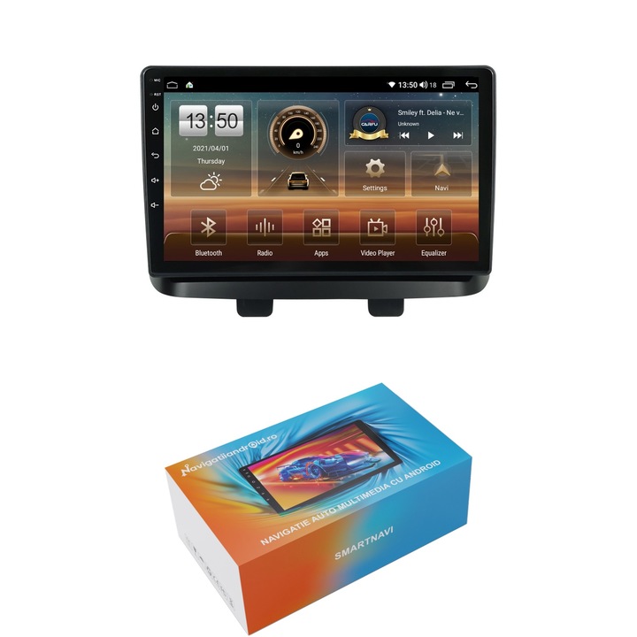 Navigatie SmartNavi cu Android Fiat Doblo 2000 - 2009, 4GB RAM, Radio GPS Dual Zone, Display HD QLED 10", Carplay si Android Auto, Wi-Fi si slot SIM 4G, Bluetooth, MirrorLink, USB