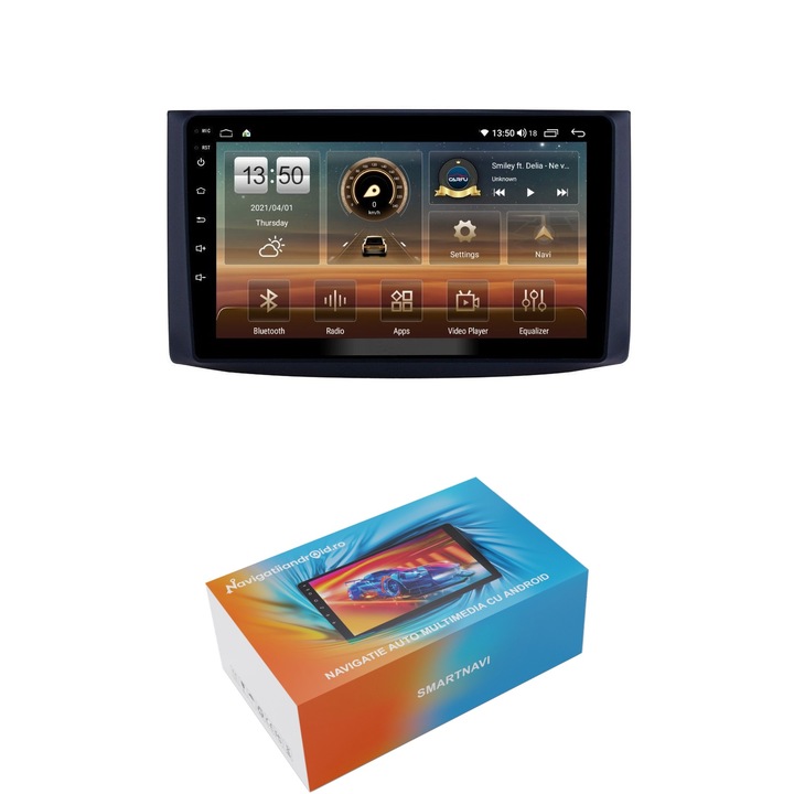 Navigatie SmartNavi cu Android Chevrolet Kalos 2006 - 2011, 4GB RAM, Radio GPS Dual Zone, Display HD QLED 9", Carplay si Android Auto, Wi-Fi si slot SIM 4G, Bluetooth, MirrorLink, USB