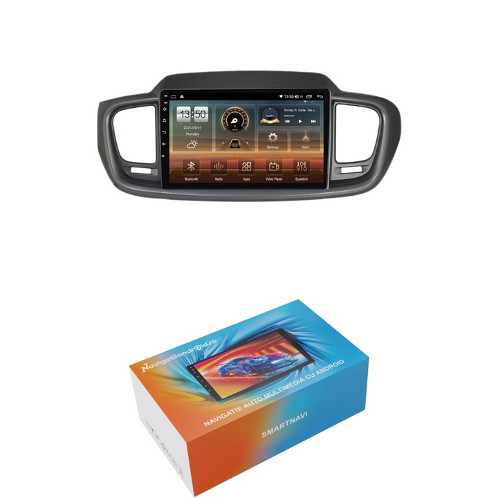 Navigatie SmartNavi cu Android KIA Sorento III 2015 - 2020, 4GB RAM, Radio GPS Dual Zone, Display HD QLED 10", Carplay si Android Auto, Wi-Fi si slot SIM 4G, Bluetooth, MirrorLink, USB