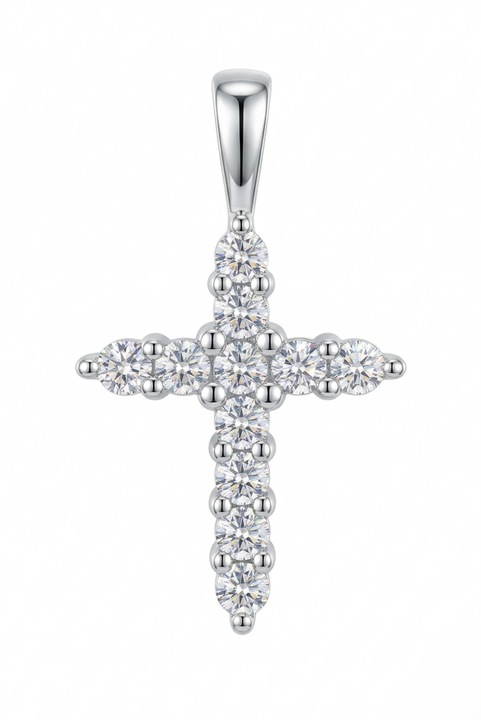 Pandantiv Argint 925 Premium Sentivo®, model Cruciulita, piatra Zirconiu, placat cu Rodiu, Cadou perfect pentru mama, fiica, iubita, Bijuterie eleganta, Accesoriu dama, 2.04 g