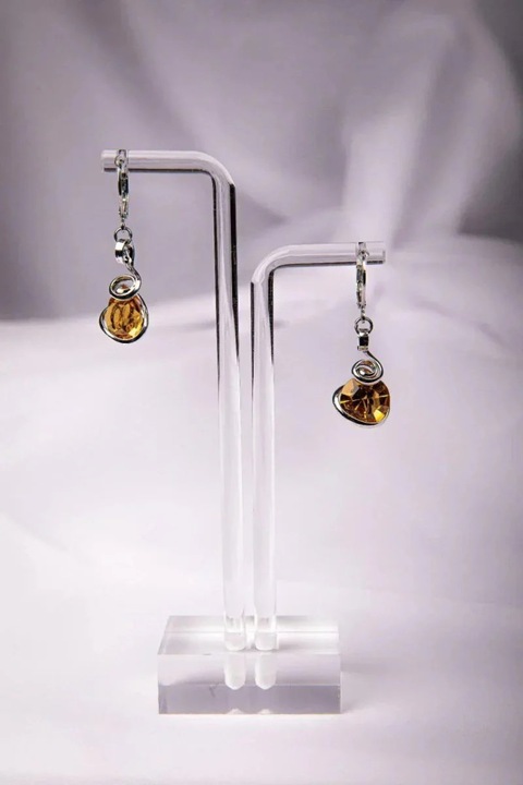 Cercei Handmade Amber Glow, inox