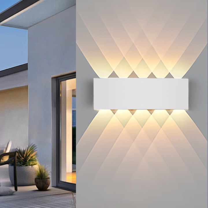 Aplica LED Exterior Perete 10W IP65 Alba Lumina Alba cald Sus Jos Iluminat Fatada Casa Terasa Gradina