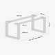 Cadru masa MetaloPro Eta Epox Extreme 200x80x72 cm, Otel Negru Mat, Picioare Reglabile