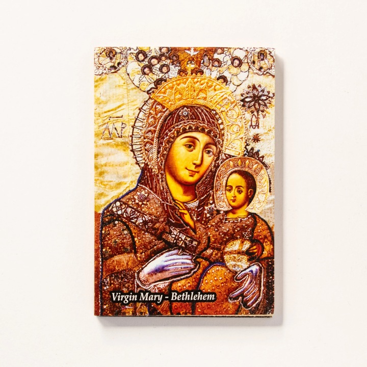 Icoana Maica Domnului cu Pruncul - sfintita in Betleem cu certificat 9x6 cm