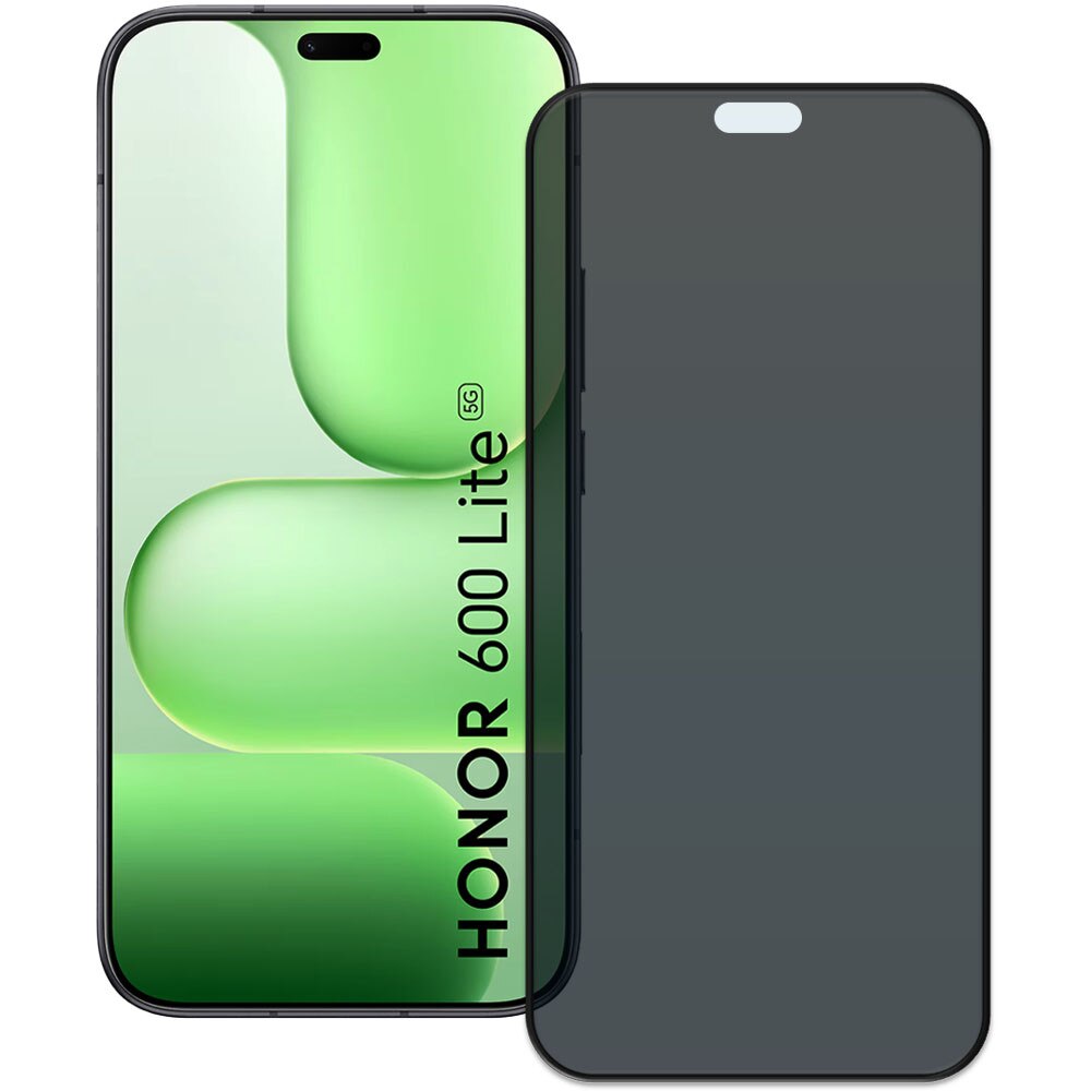 Folie din sticla securizata pentru Honor 600 Lite, HAMSTERBOX Privacy Shield, Protectie completa ecran, Full face, Aplicare rapida, Case Friendly, Negru