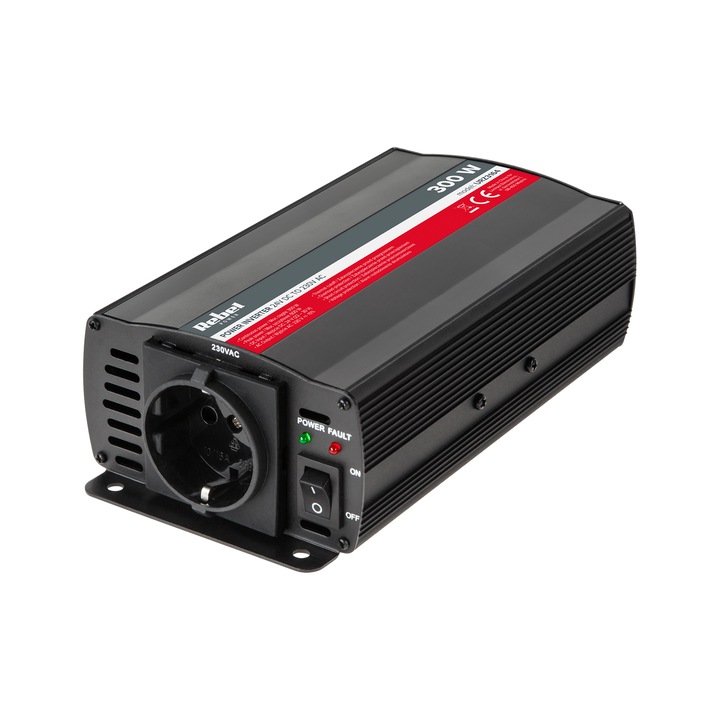 Invertoare auto 24V/230V Rebel 300W, gniazdo tip F, protectii avansate, cabluri incluse
