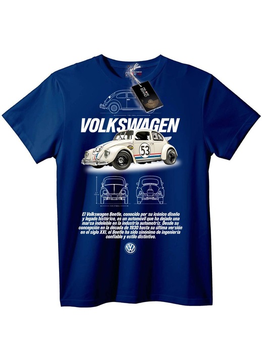 Tricou Volkswagen Beetle Clasic, Bleumarin