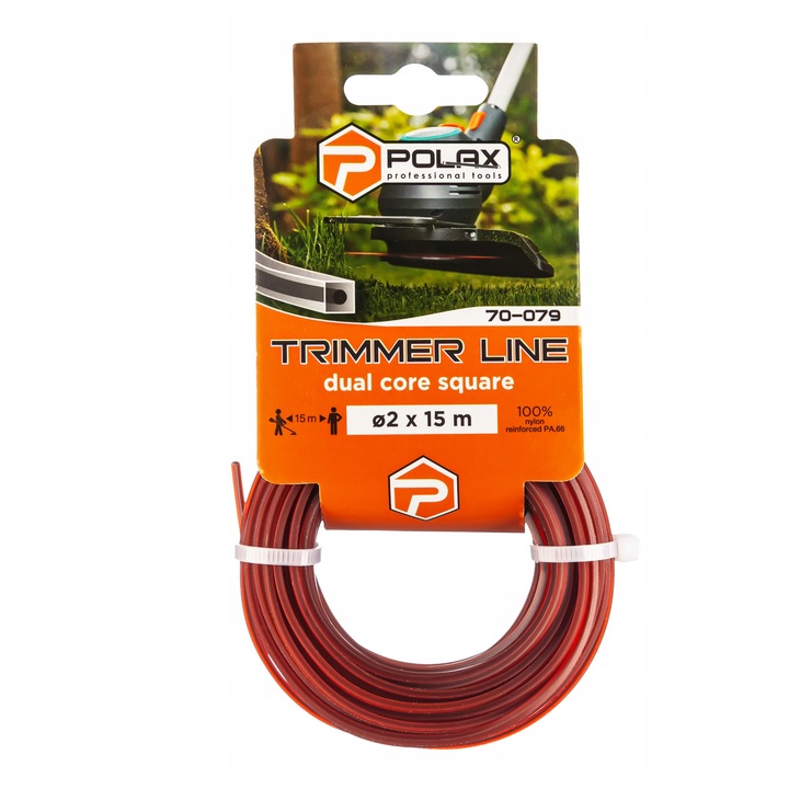 Zsinór Polax fűkaszához, négyzet alakú, 2mm x 15m, tartós, 1 db-os készlet