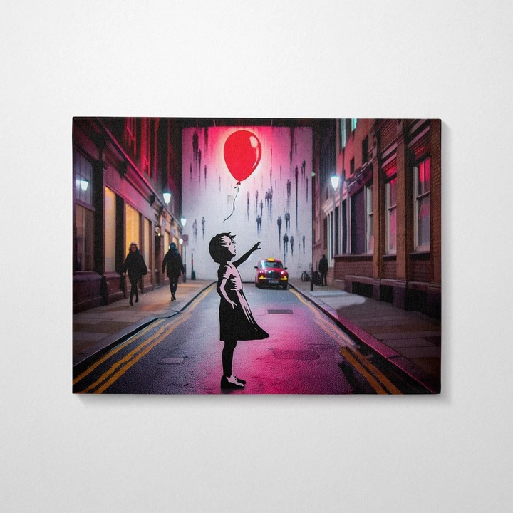 Tablou decorativ Re-Bloom, lemn/panza, multicolor, 70 x 100 x 3 cm