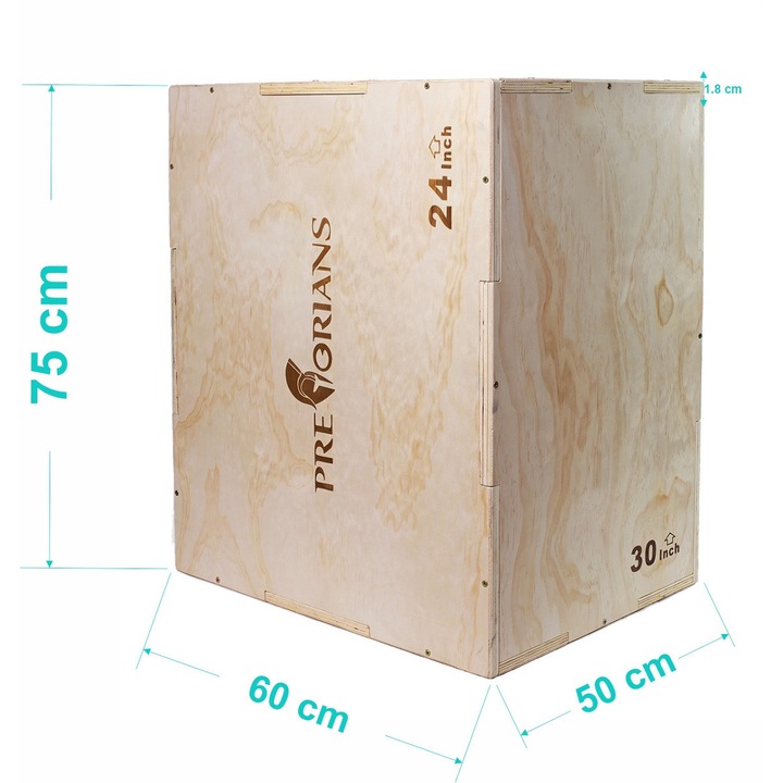 Cutie de exercitii din lemn Jump Box Pretorians, accesorii fitness